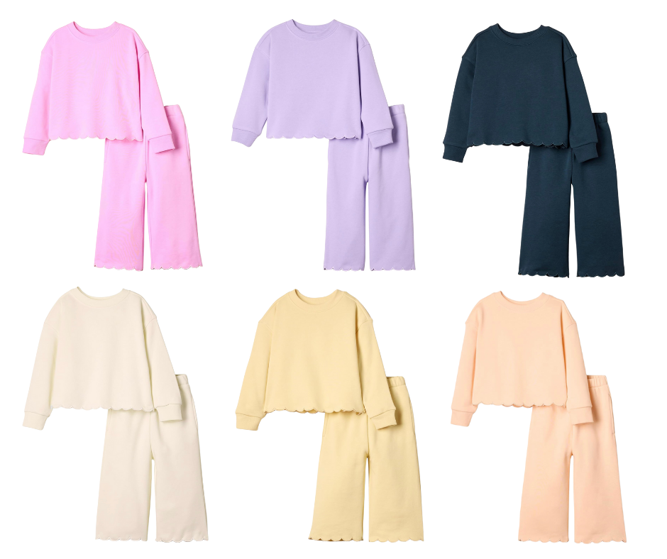 Girls Scalloped Sweatsuit