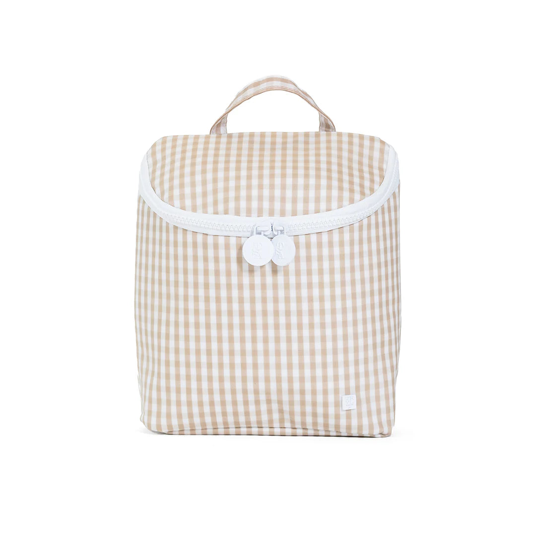 TAKE AWAY INSULATED LUNCH BOX - GINGHAM KHAKI *BACKORDER 8/5*