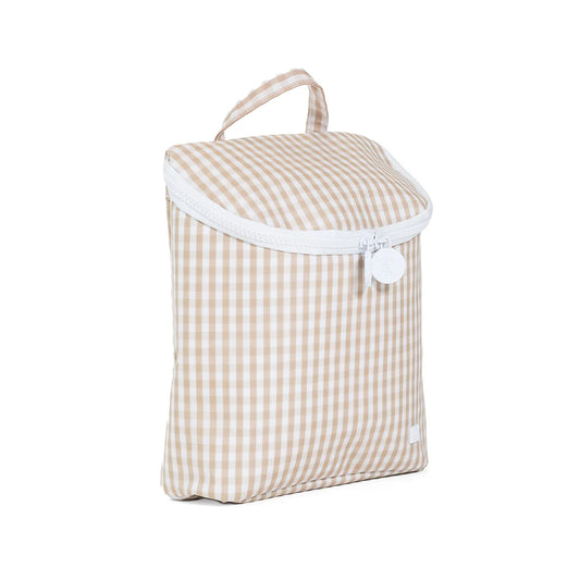 TAKE AWAY INSULATED LUNCH BOX - GINGHAM KHAKI *BACKORDER 8/5*
