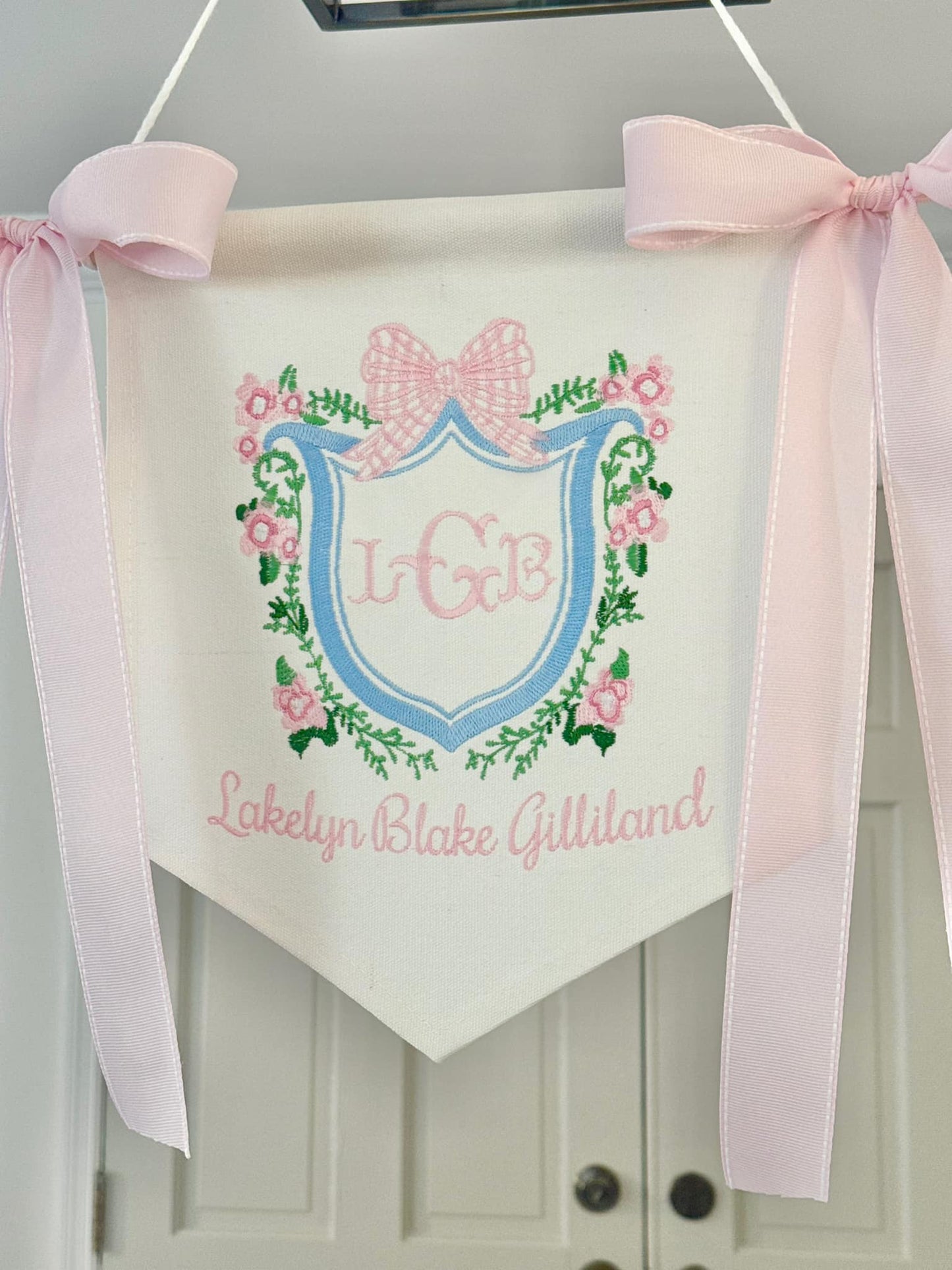 Girl Floral Bow Banner