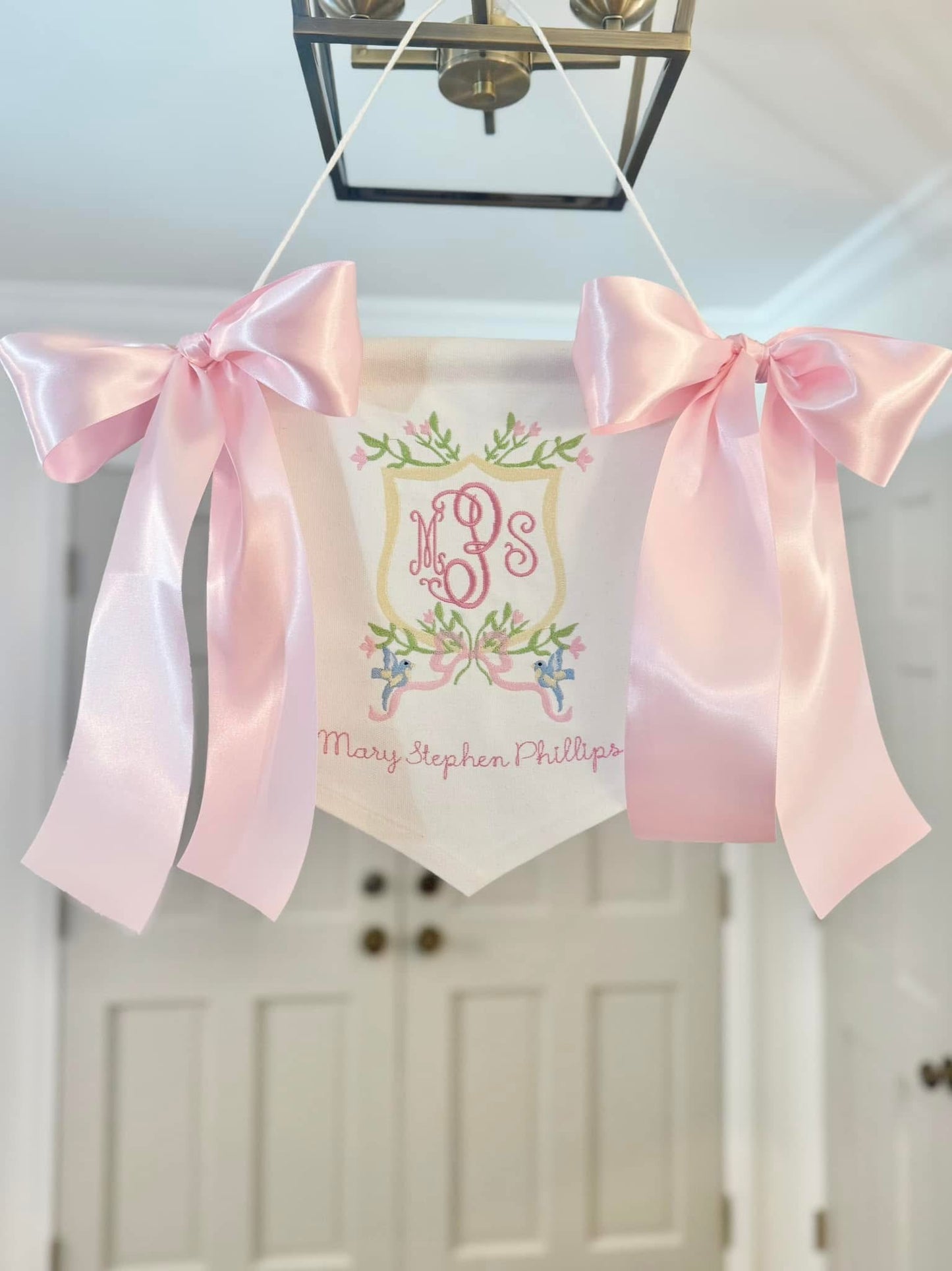 Baby Girl Floral/Birds Announcement Banner
