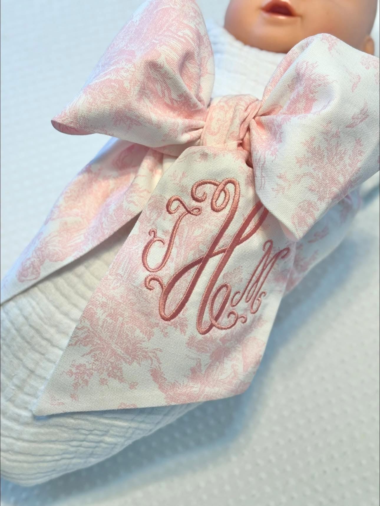 Newborn Swaddle Sash - Toile