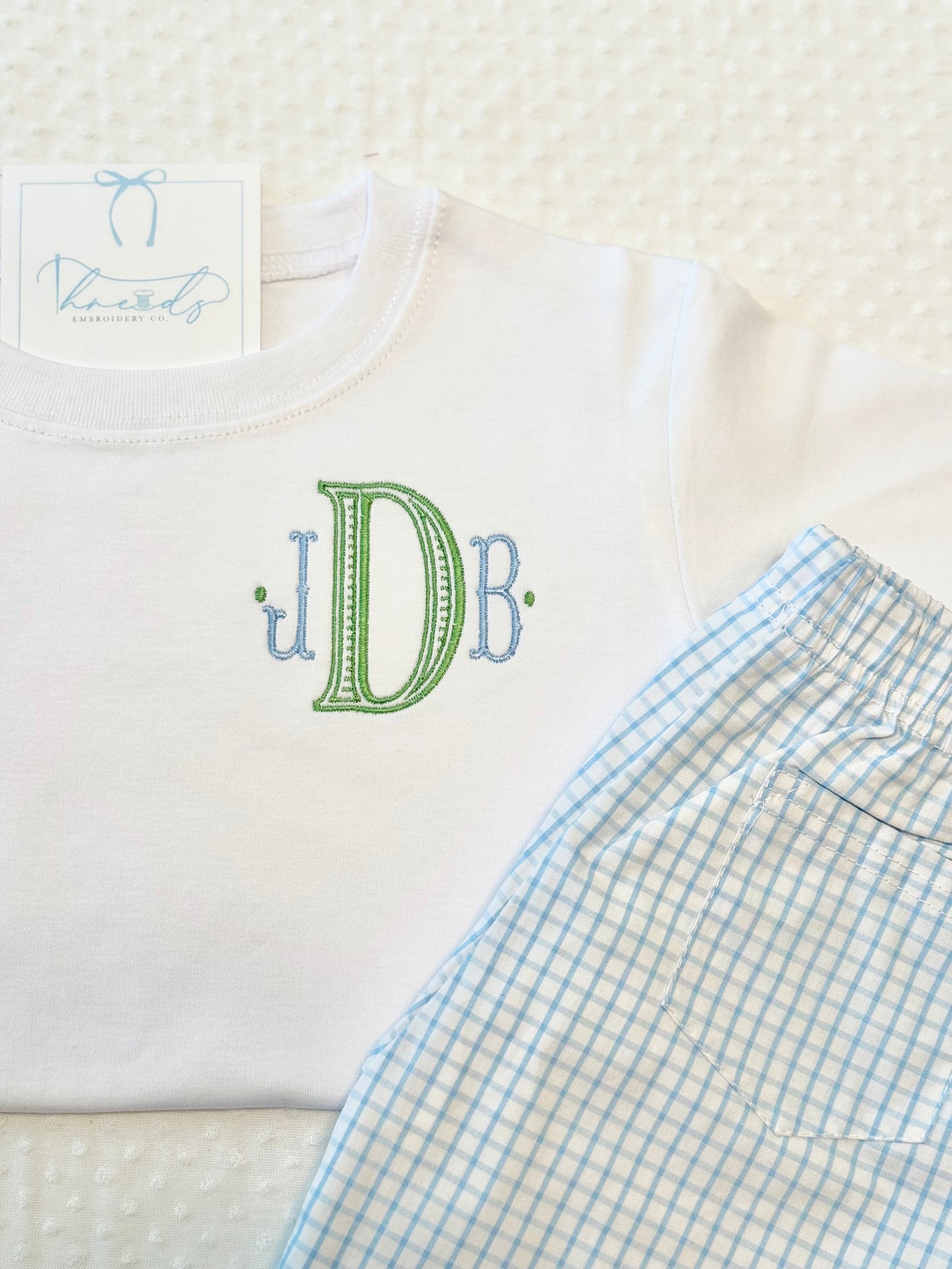 Boys Monogram Shorts Set