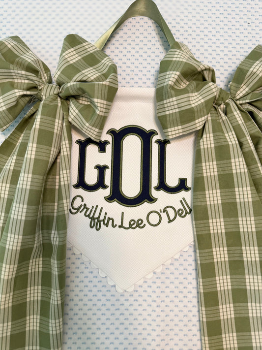 Bespoke Pique Baby Banner with Fabric Bows (Customizable)