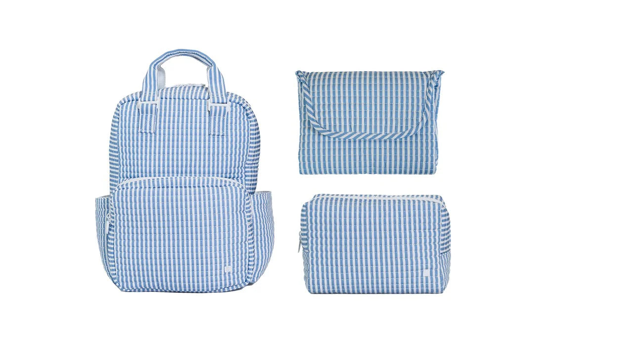 DIAPER BAG BUNDLE - PIMLICO STRIPE CHAMBRAY (3 PIECE)