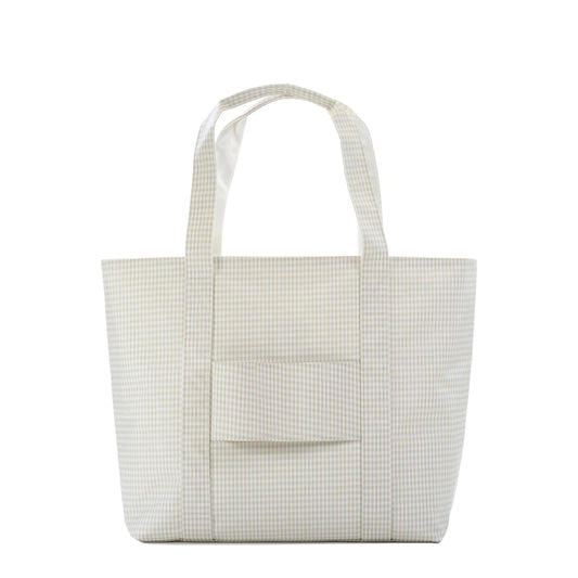 JUMBO TOTE - GINGHAM PEARL GREY