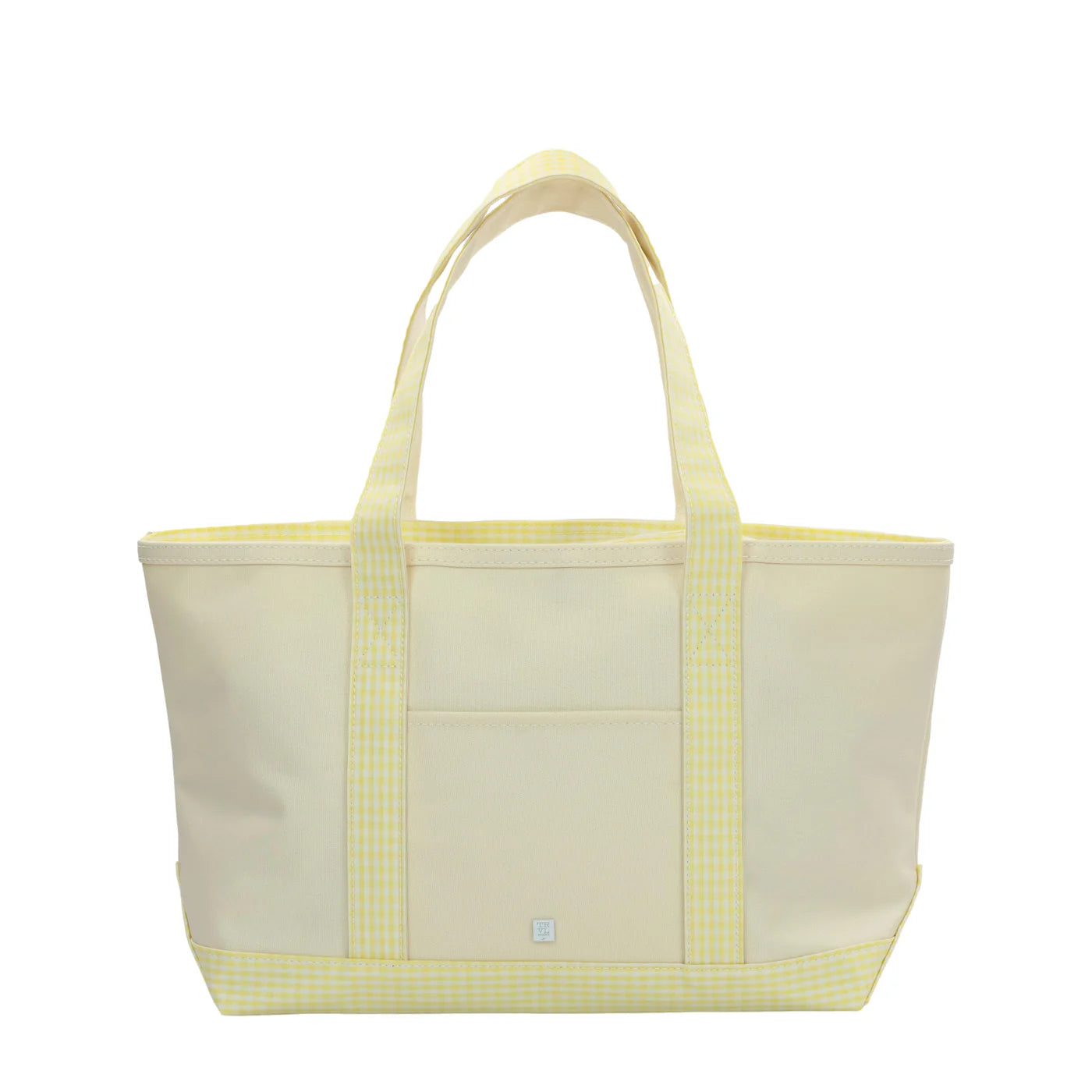 MEDIUM TOTE COATED CANVAS - NATURAL W/ GINGHAM BUTTERCUP