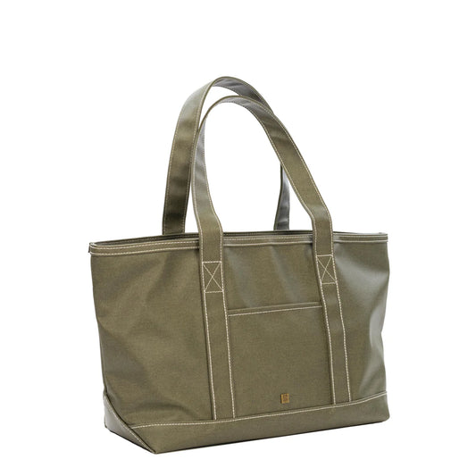 MEDIUM TOTE COATED CANVAS - DARK OLIVE