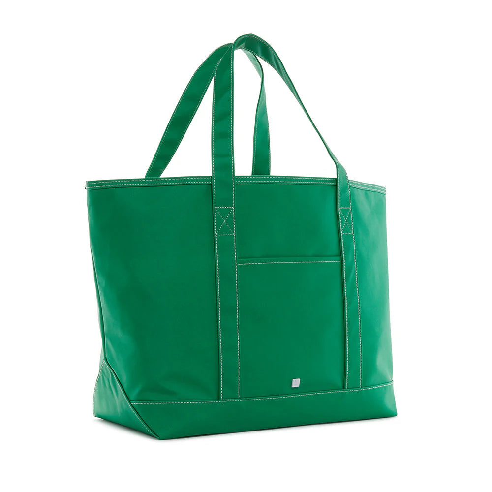 MAXI TOTE COATED CANVAS - KELLY GREEN