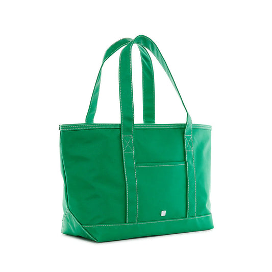 MEDIUM TOTE COATED CANVAS - KELLY GREEN