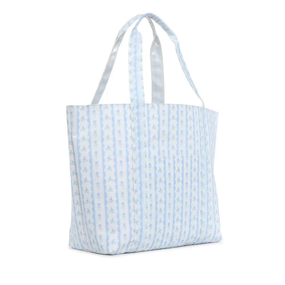 JUMBO TOTE - RIBBON FLORAL BLUE