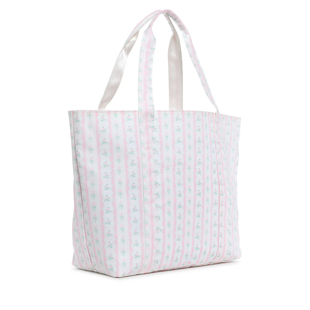 JUMBO TOTE - RIBBON FLORAL PINK