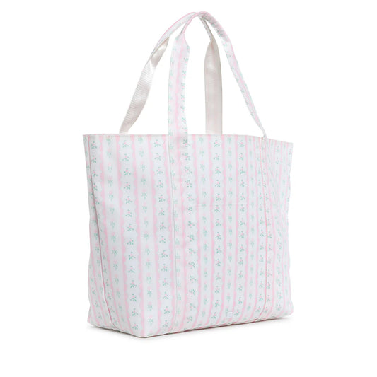 JUMBO TOTE - RIBBON FLORAL PINK