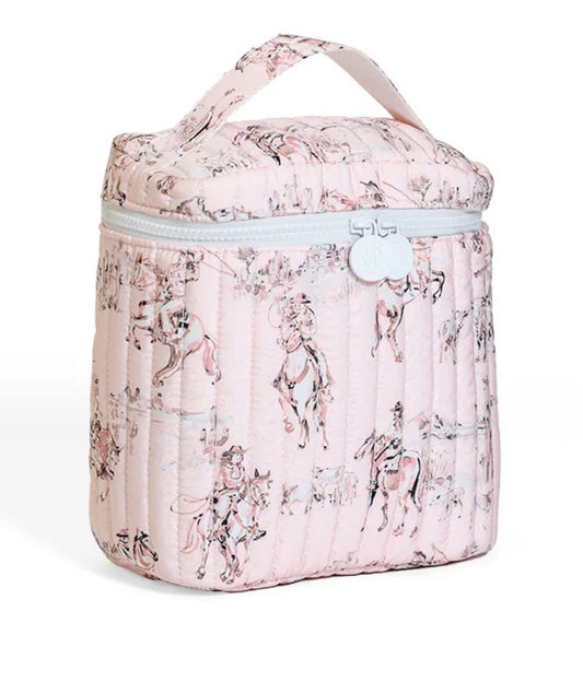 QUILTED LUNCH BAG - COWGIRL TOILE