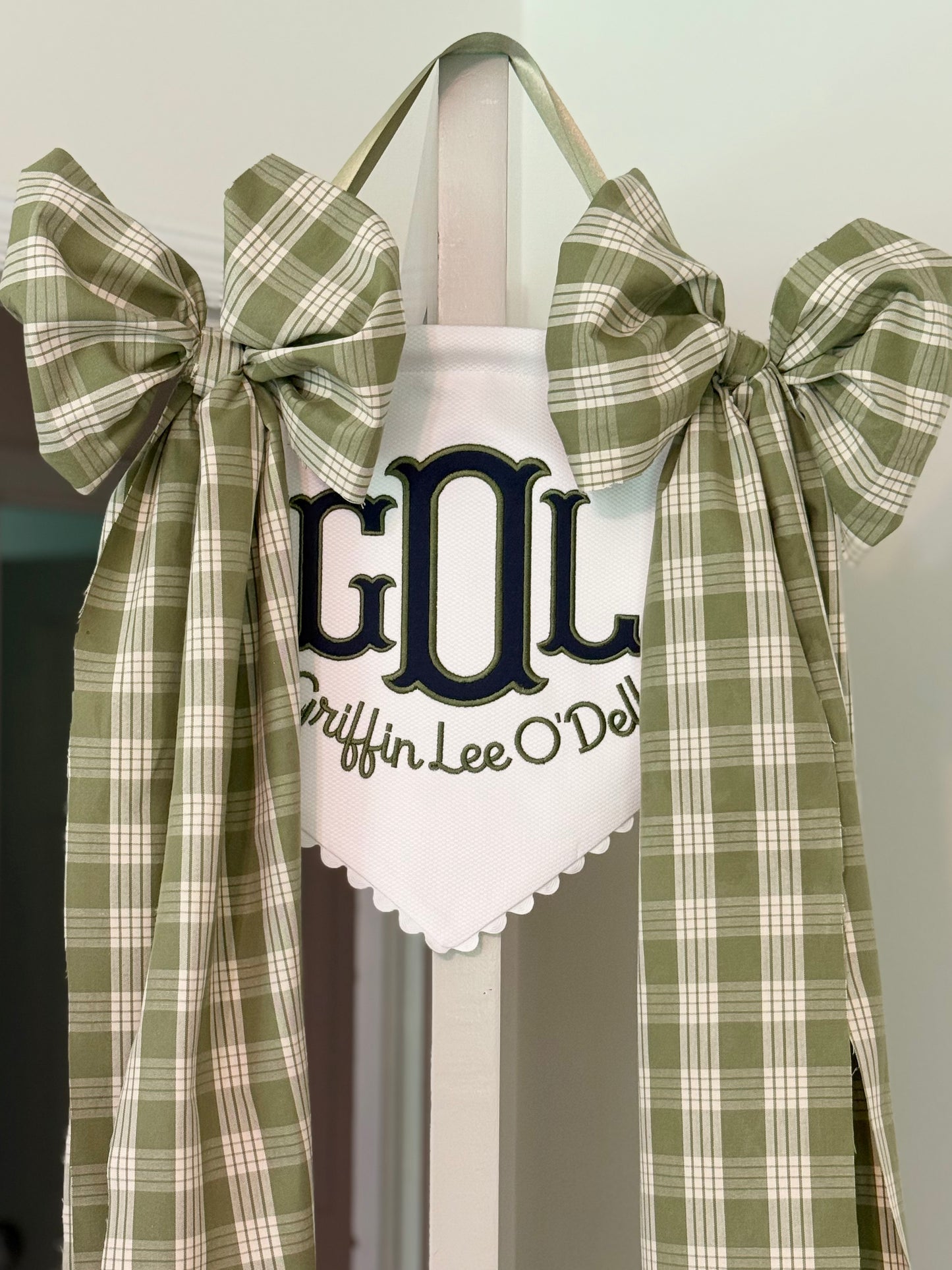 Bespoke Pique Baby Banner with Fabric Bows (Customizable)