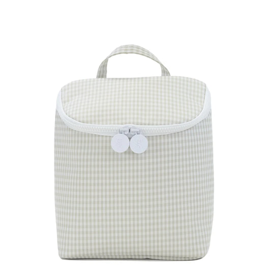 TAKE AWAY INSULATED LUNCH BOX - GINGHAM PEARL GREY