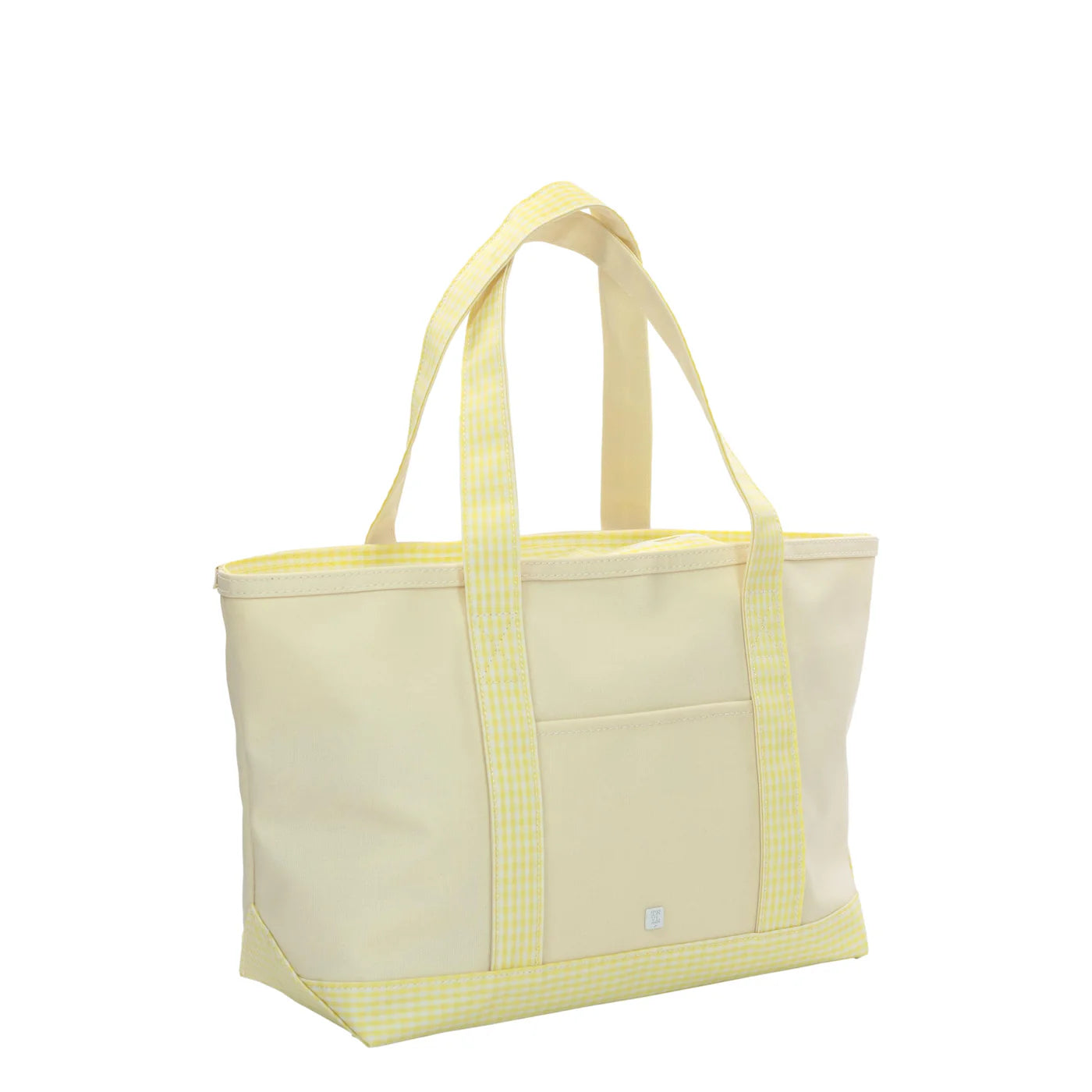 MEDIUM TOTE COATED CANVAS - NATURAL W/ GINGHAM BUTTERCUP